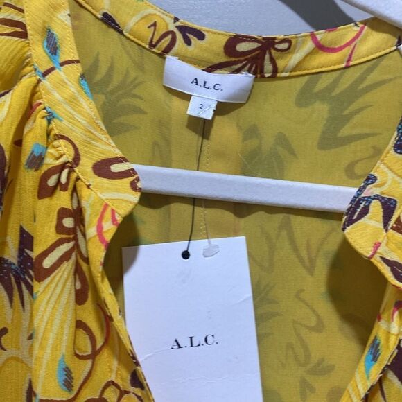 A.L.C. Birds of Paradise Silk Blouse - Picture 4 of 6